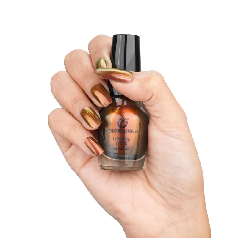 Colors Queen Galaxy Glitz Nail Lacquer | Glossy Nail Polish | Long Lasting | Chip Resisting Formula, Effortless Application | Vegan and Cruelty Free (136 - Quasar, 17ml) - Thumbnail 2